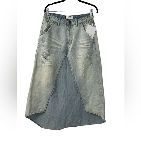 One Teaspoon Distressed Blue Denim Skirt(Size 26) - Picture 3 of 10